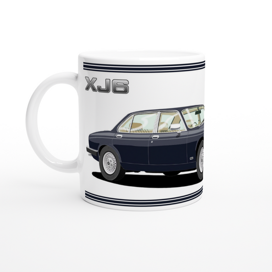 Jaguar XJ6 Mk3 in Blue Art Mug