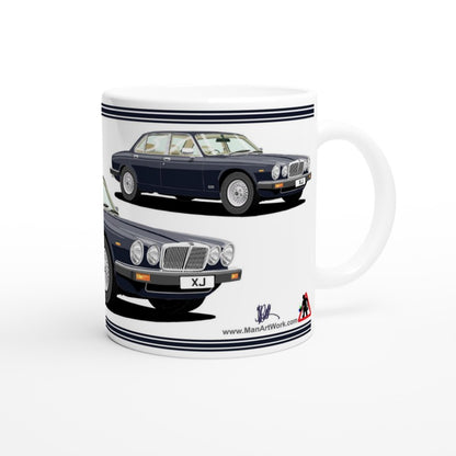 Jaguar XJ6 Mk3 in Blue Art Mug