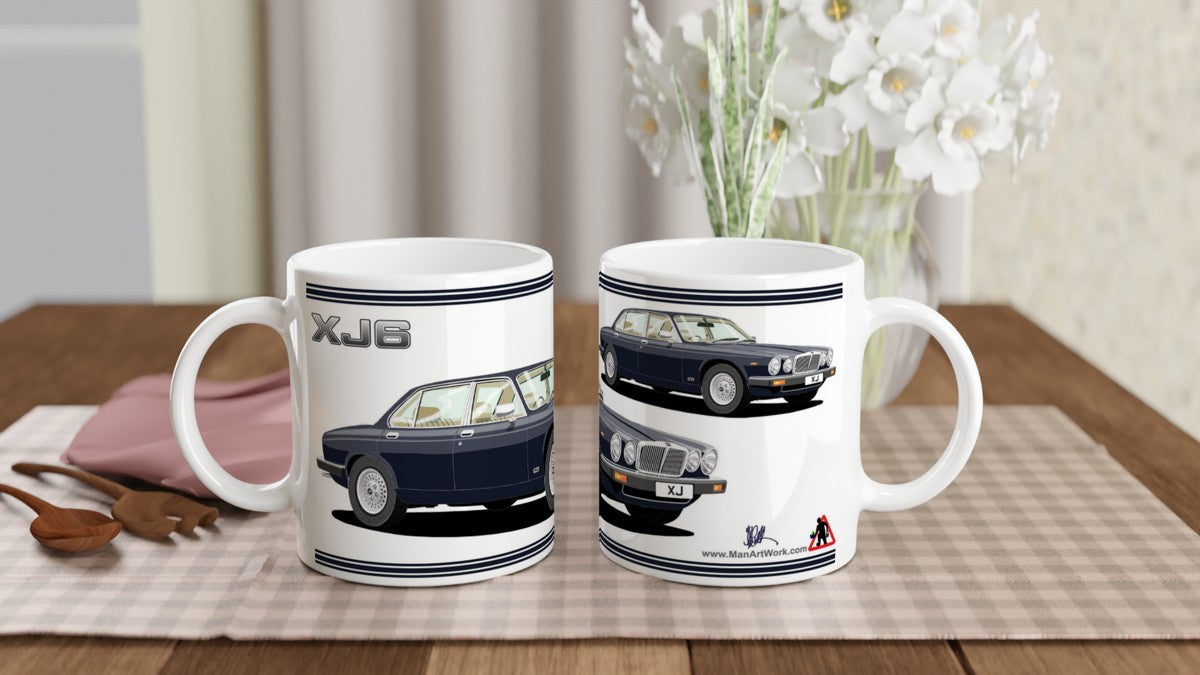 Jaguar XJ6 Mk3 in Blue Art Mug