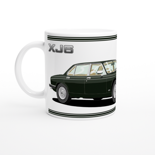 Jaguar XJ6 Mk3 in Green Art Mug