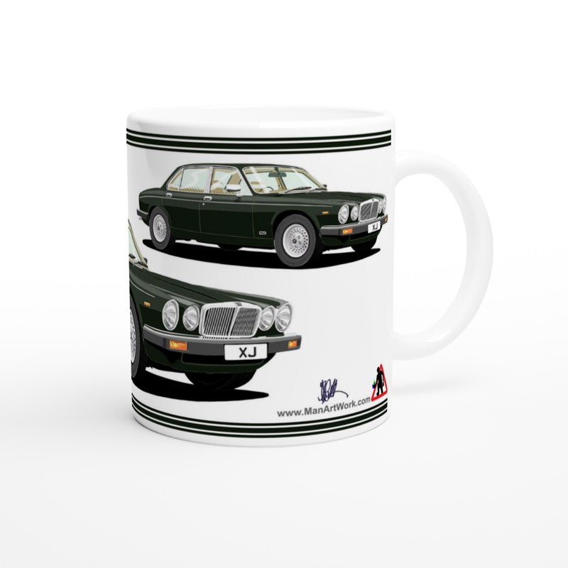 Jaguar XJ6 Mk3 in Green Art Mug