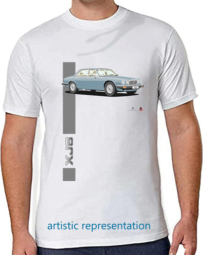 Jaguar XJ6 Mk3 in Light Blue T Shirt