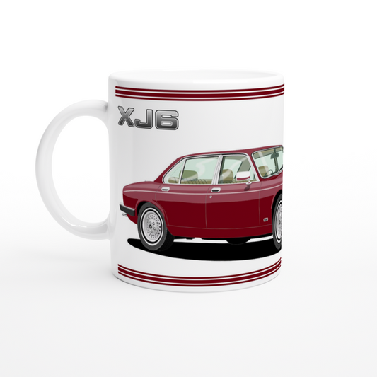 Jaguar XJ6 Mk3 in Red Art Mug