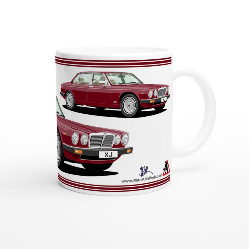 Jaguar XJ6 Mk3 in Red Art Mug