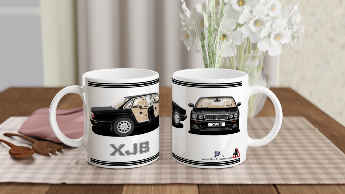 Jaguar XJ8 in Black Art Mug