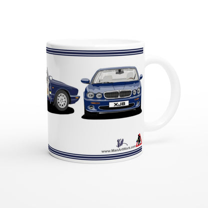 Jaguar XJ8 in Blue Art Mug