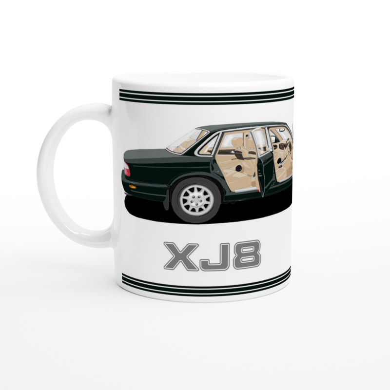 Jaguar XJ8 in Green Art Mug