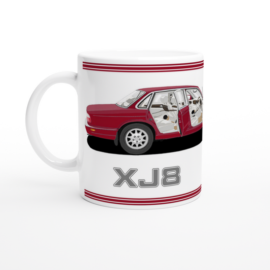 Jaguar XJ8 in Red Art Mug