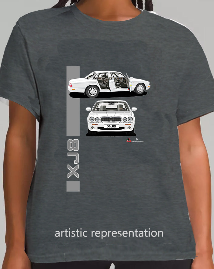 Jaguar XJ8 in White T Shirt