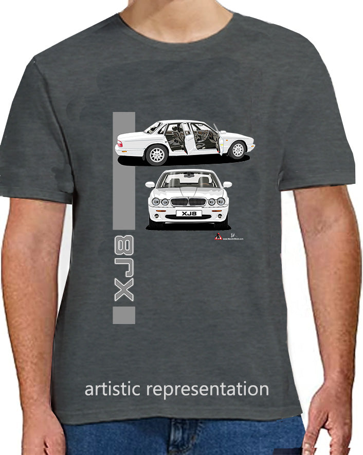 Jaguar XJ8 in White T Shirt