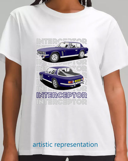 Jensen Interceptor in Blue & Black T Shirt