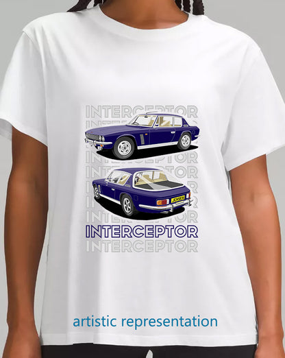 Jensen Interceptor in Blue & Beige T Shirt