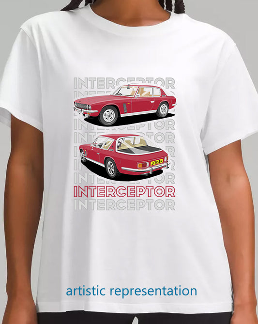 Jensen Interceptor in Burgundy T Shirt