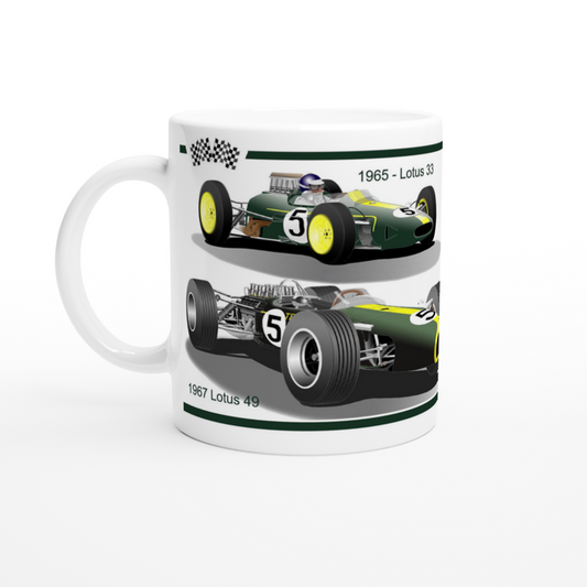 Jim Clark Lotus 25 33 49 F1 Art Mug