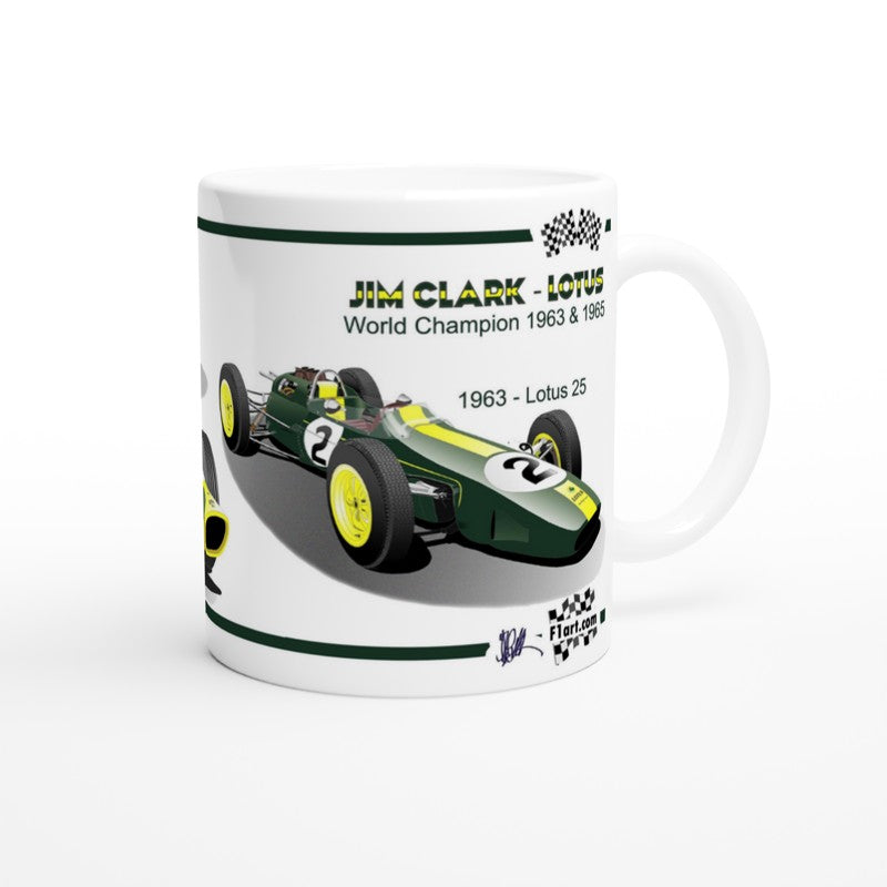 Jim Clark Lotus 25 33 49 F1 Art Mug