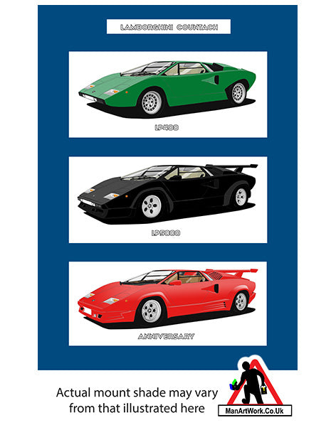 Lamborghini Countach A4 Art Print