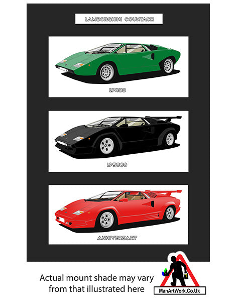 Lamborghini Countach A4 Art Print