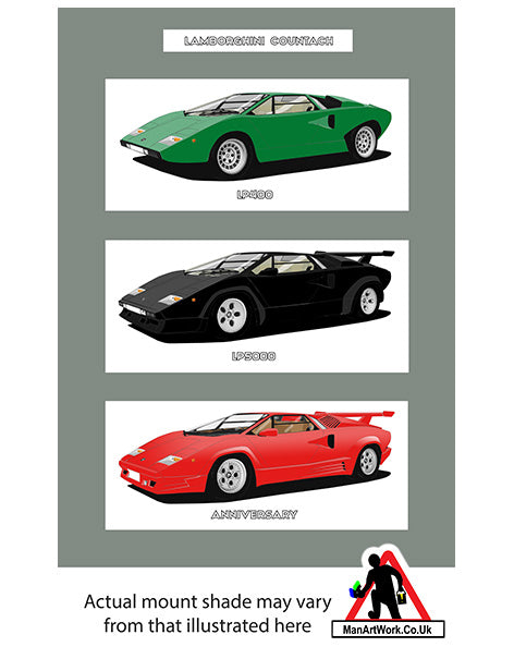 Lamborghini Countach A4 Art Print