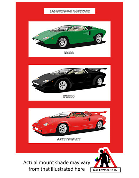 Lamborghini Countach A4 Art Print