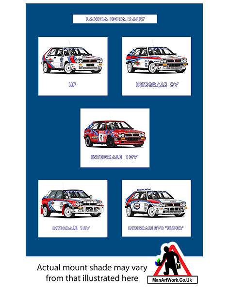 Lancia Delta HF, Integrale Rally Cars A4 Art print