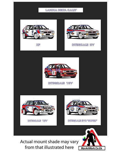 Lancia Delta HF, Integrale Rally Cars A4 Art print