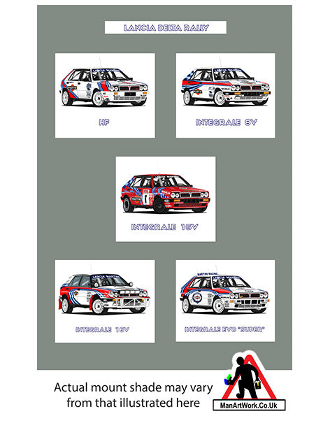 Lancia Delta HF, Integrale Rally Cars A4 Art print