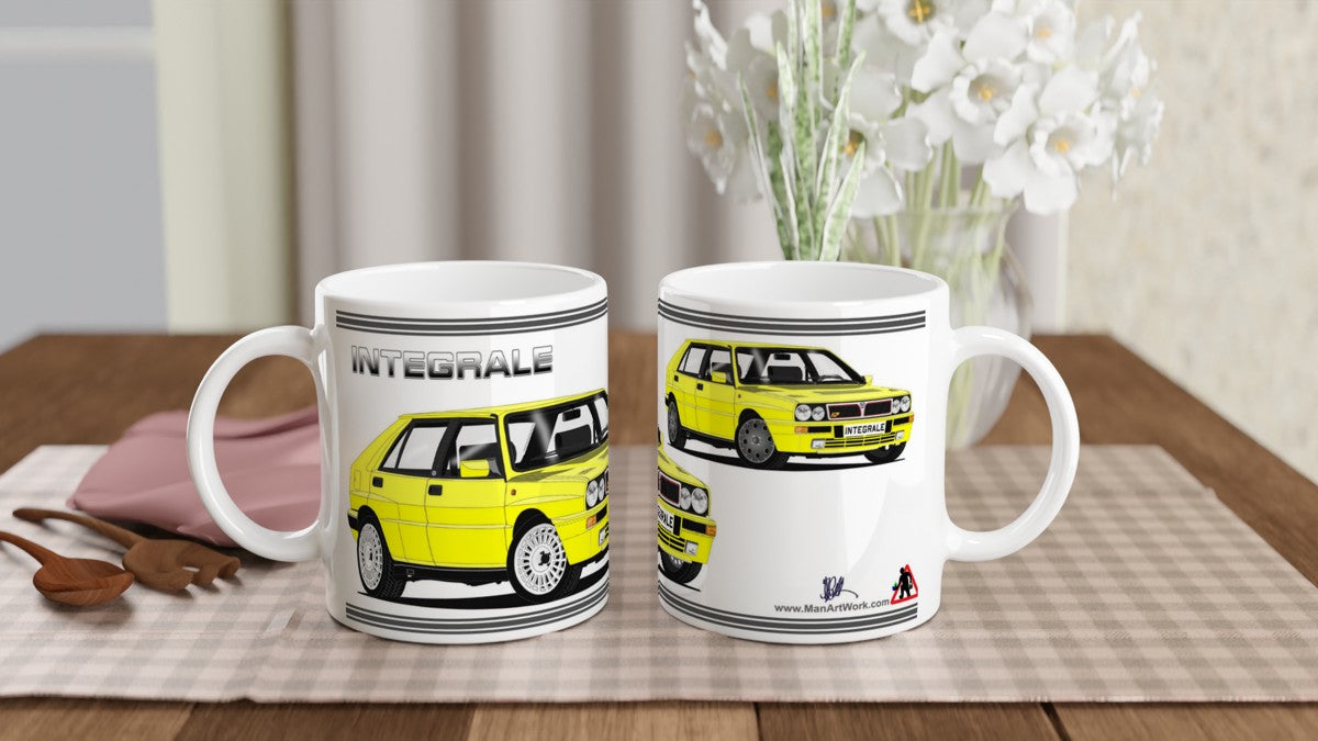 Lancia Delta Integrale in Yellow Car Mug