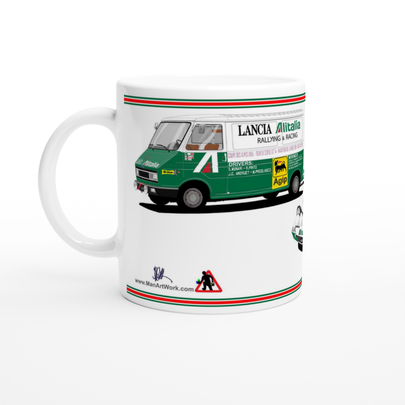 Lancia Stratos Alitalia Rally Car with Van Mug