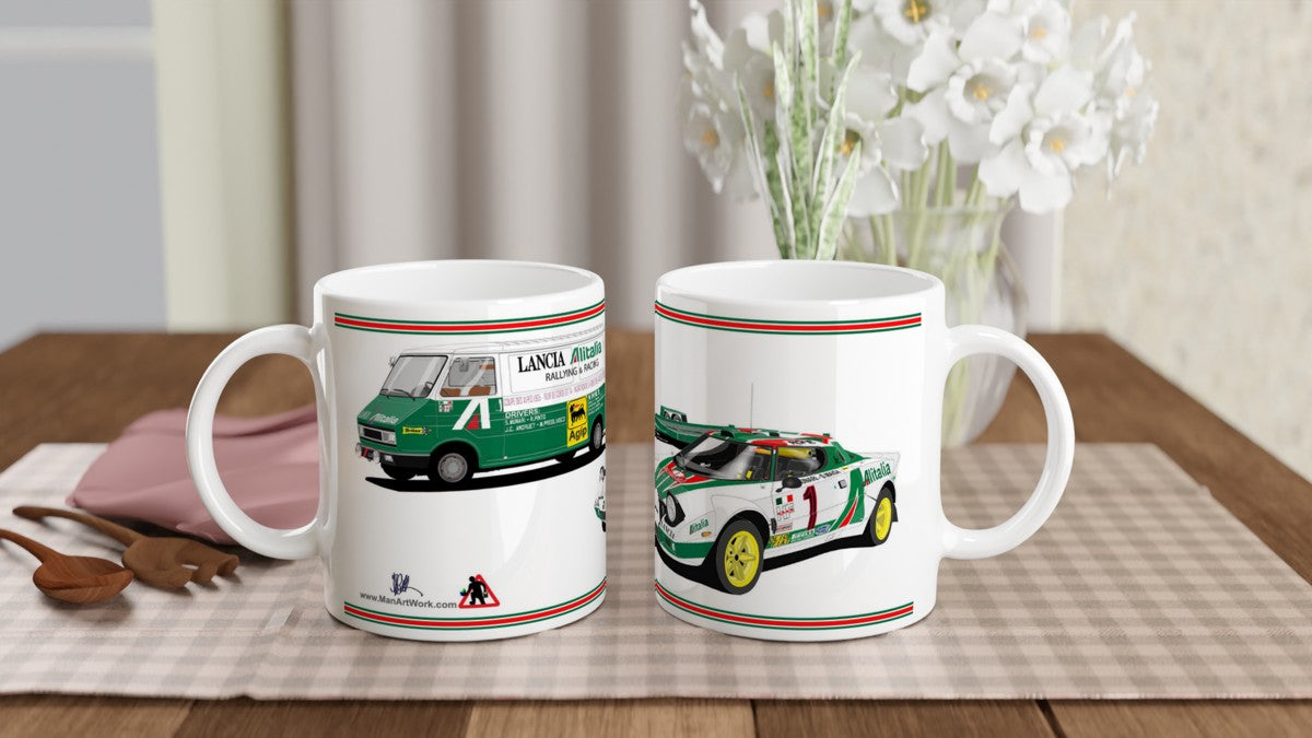 Lancia Stratos Alitalia Rally Car with Van Mug 