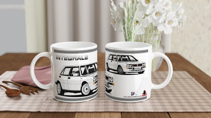 Lancia Delta Integrale in White Car Mug