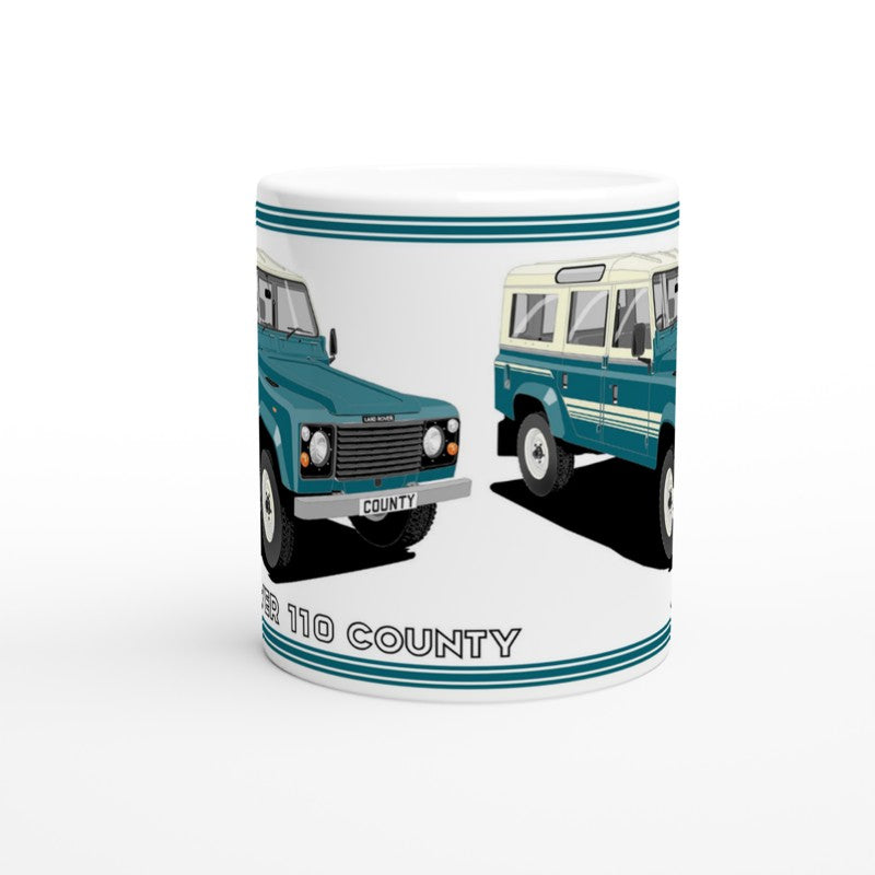 Land Rover 110 County in Blue Art Mug