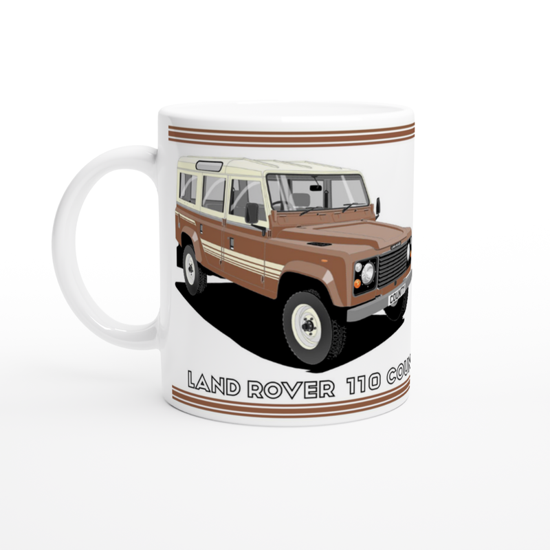 Land Rover 110 County in Brown Art Mug