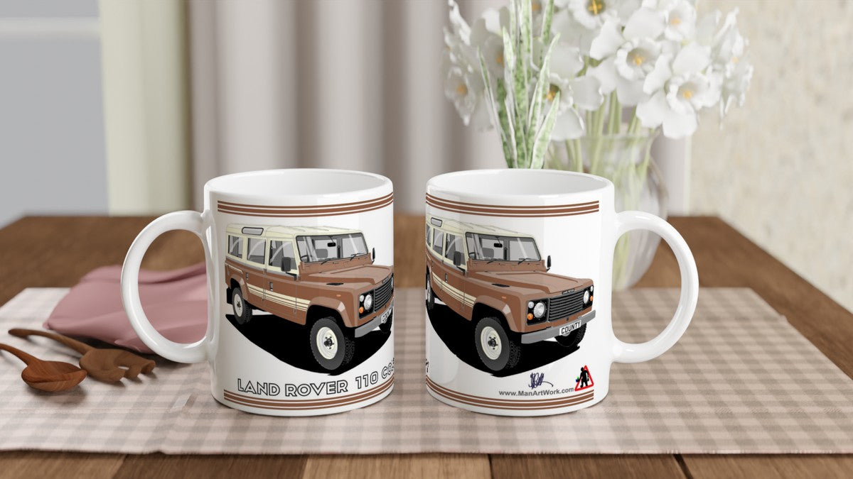 Land Rover 110 County in Brown Art Mug