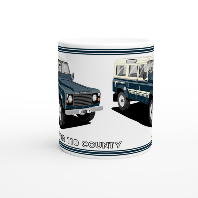 Land Rover 110 County in Dark Blue Art Mug