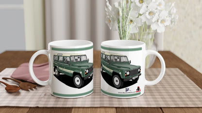 Land Rover 110 County in Green Art Mug