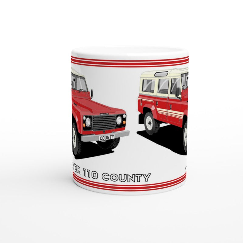 Land Rover 110 County in Red Art Mug