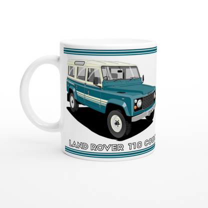 Land Rover 110 County in Turquoise Art Mug