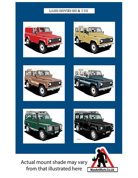 Land Rover 90-110 A4 Art Print