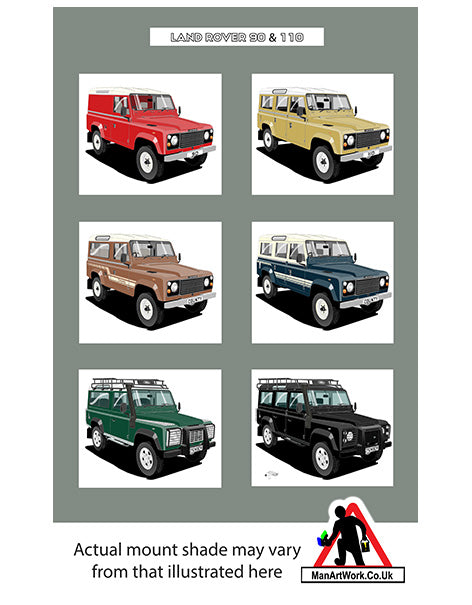 Land Rover 90-110 A4 Art Print