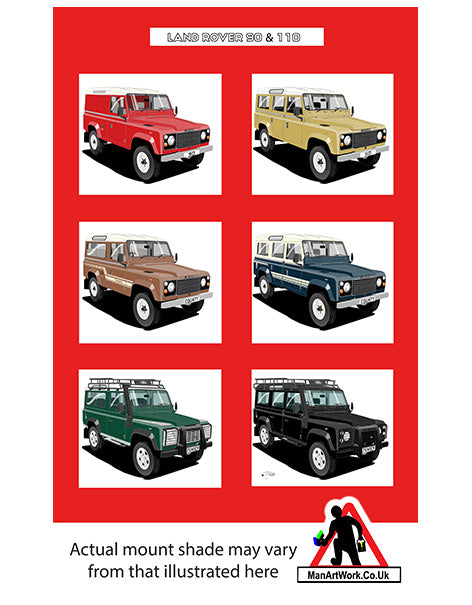 Land Rover 90-110 A4 Art Print