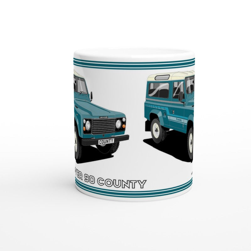 Land Rover 90 County in Blue Art Mug