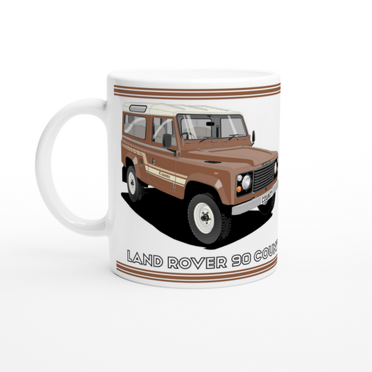 Land Rover 90 County in Brown Art Mug