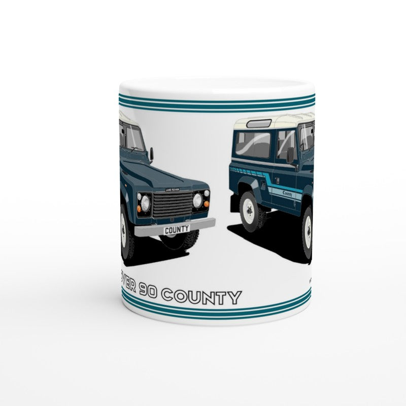 Land Rover 90 County in Dark Blue Art Mug