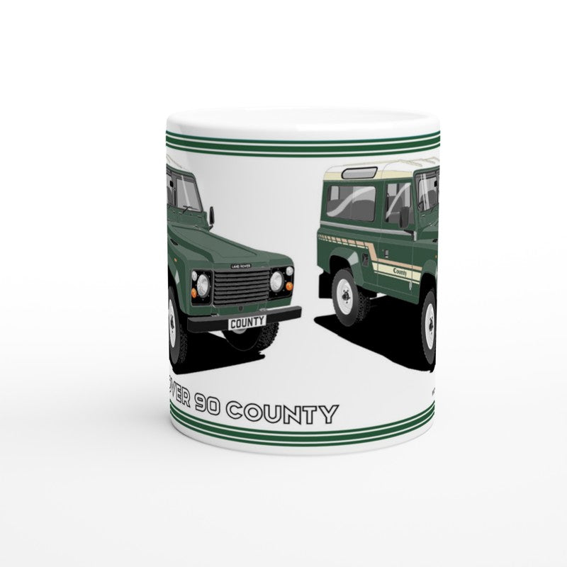 Land Rover 90 County in Green Art Mug