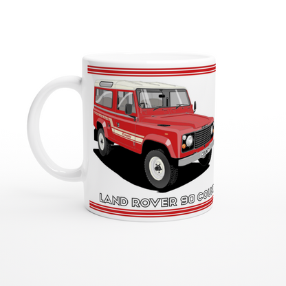 Land Rover 90 County in Red Art Mug