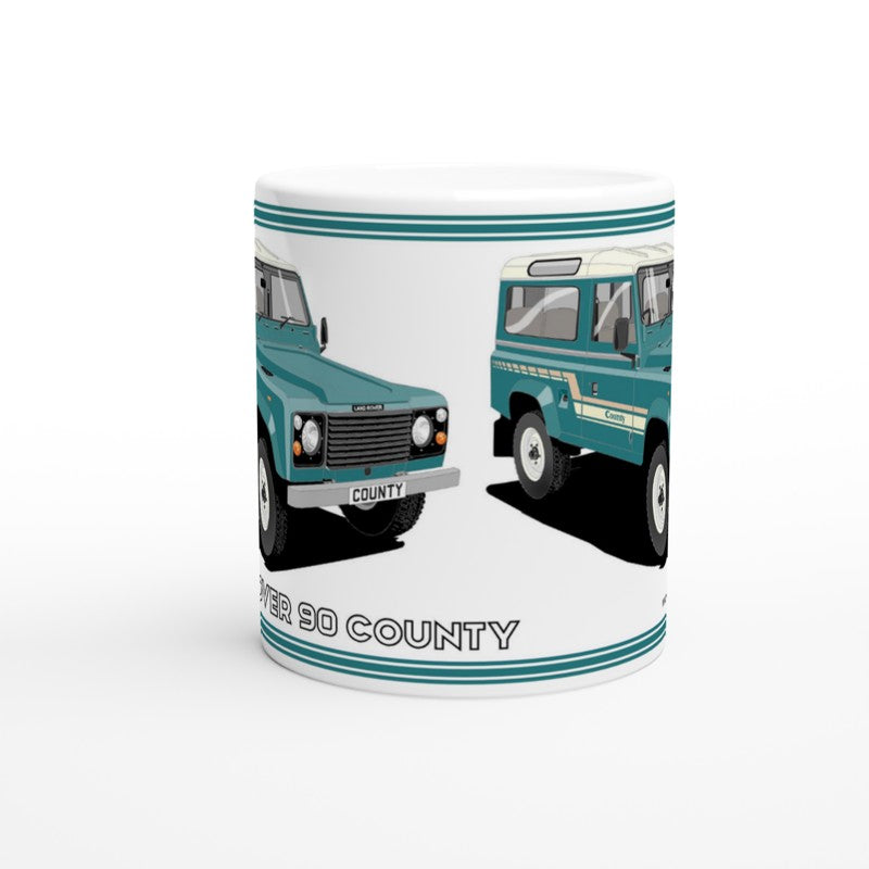 Land Rover 90 County in Turquoise Art Mug