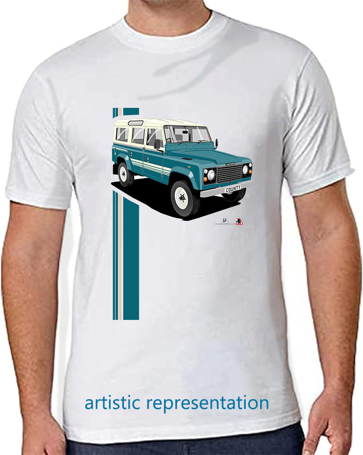 Land Rover County 110 in Blue T Shirt