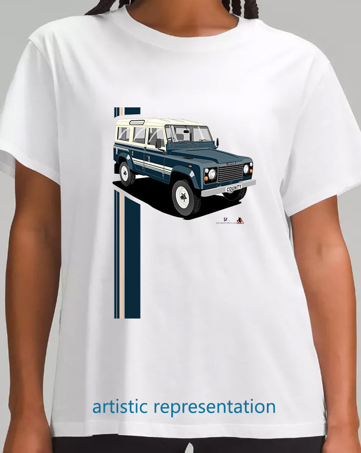 Land Rover County 110 in Dark Blue T Shirt