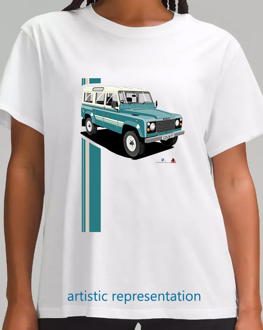 Land Rover County 110 in Turquoise T Shirt