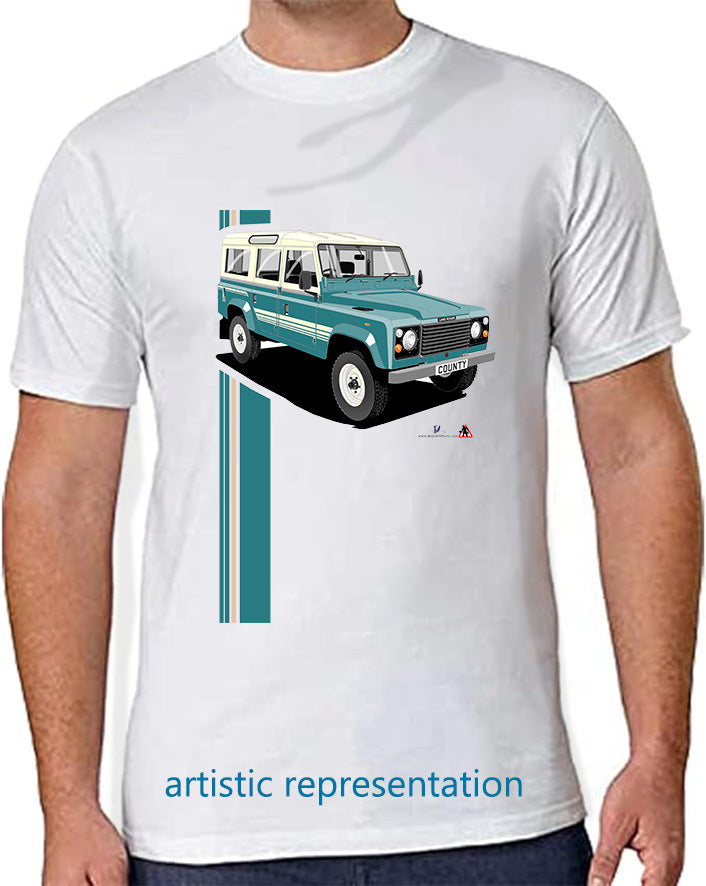 Land Rover County 110 in Turquoise T Shirt